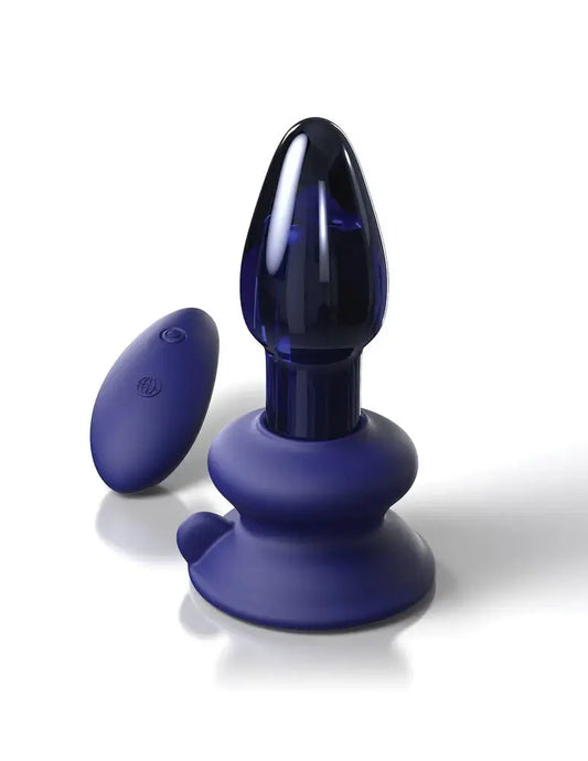 Rechargeable Vibrating Butt Plug With Suction Base & Remote Icicles No. 85