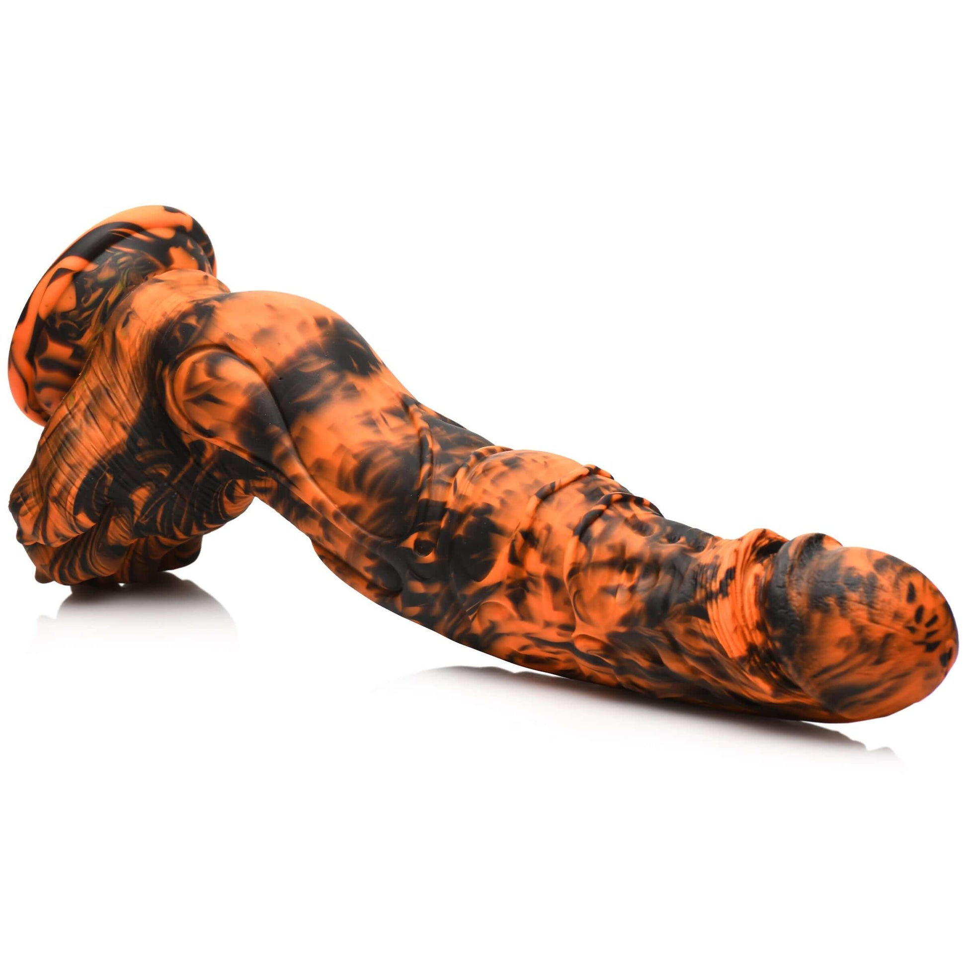 Creature Cocks Sabretooth Silicone HUGE Dildo With Suction Cup Orange/Black
