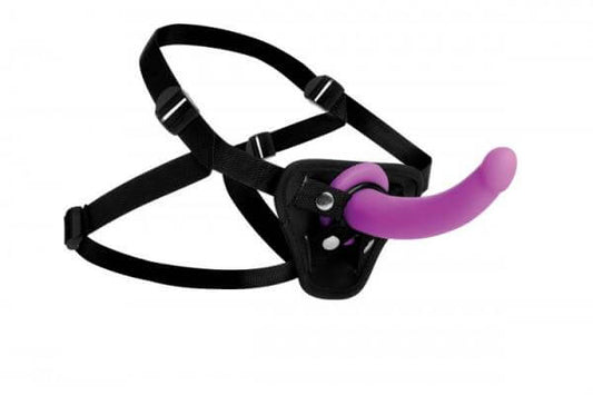 Strap On Harness With Silicone G-Spot Dildo Strap U Navigator Purple