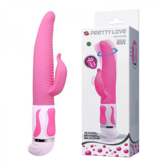 Pretty Love Antoine Twisting Silicone Rabbit Vibrator Pink