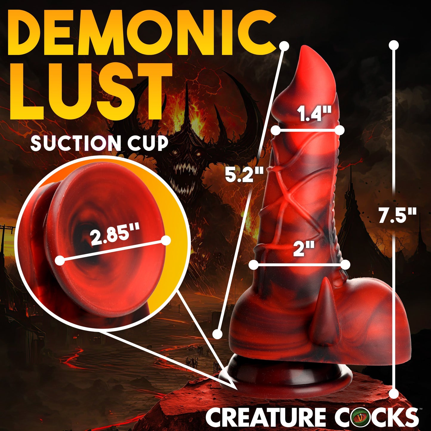Creature Cocks Horny Devil Demon Silicone Dildo With Suction Cup