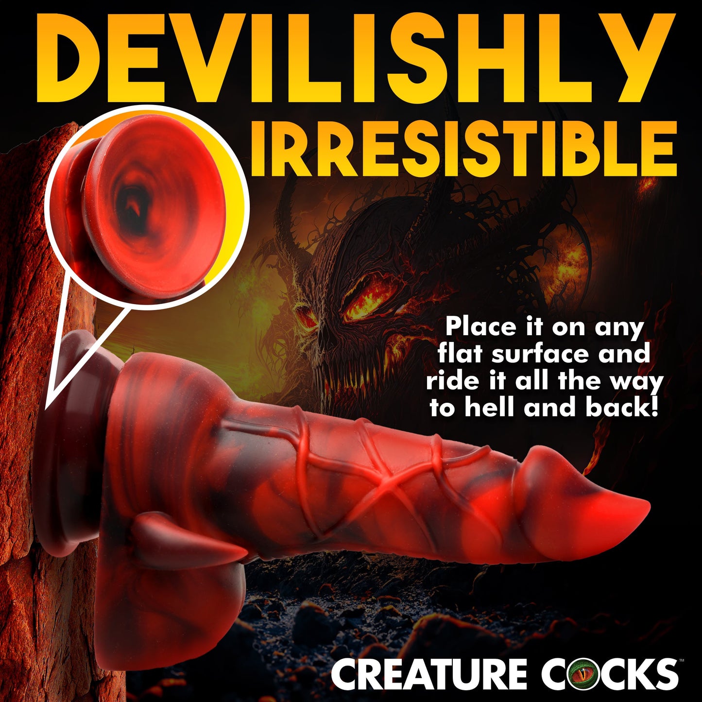 Creature Cocks Horny Devil Demon Silicone Dildo With Suction Cup