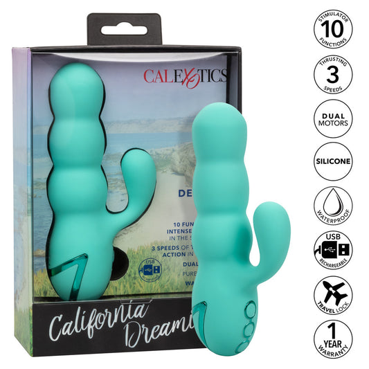 Rechargeable Thrusting Vibrator Cali Dreaming Del Mar Diva Teal