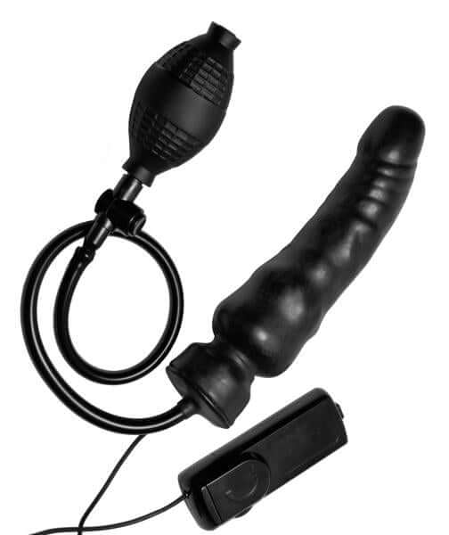 Ravage Vibrating Inflatable Dildo Black
