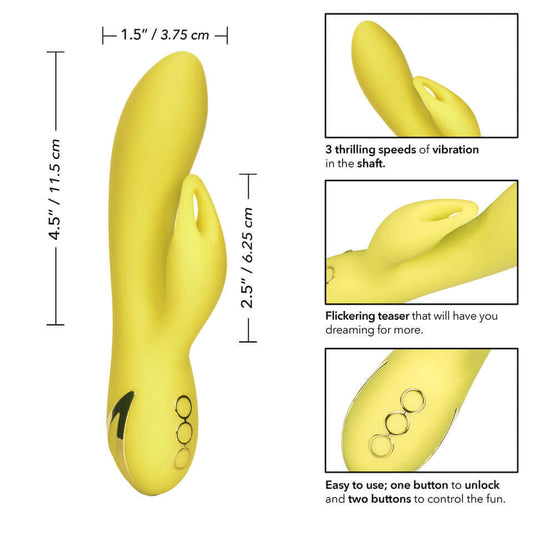 Silicone Waterproof Vibrator California Dreaming Venice Vixen Yellow