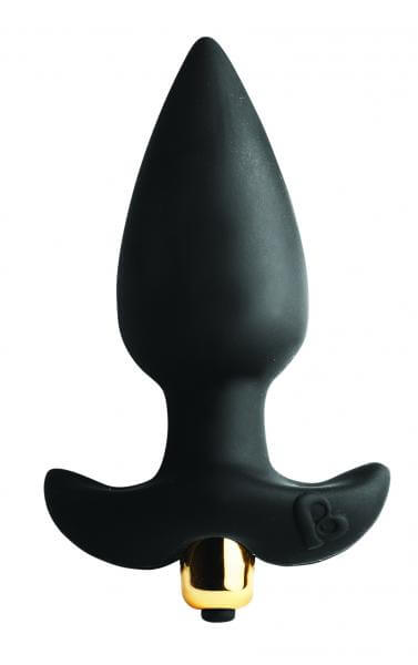 Waterproof Vibrating Silicone Butt Plug Throb P-Spot Black