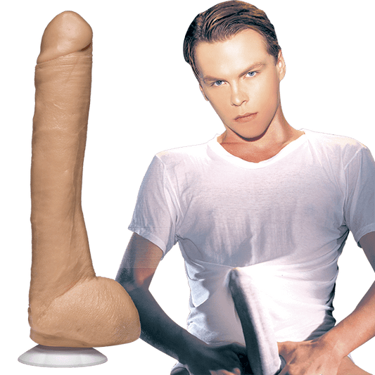 Porn Star Kevin Dean Realistic Dildo Vac-U-Lock Suction Cup Beige