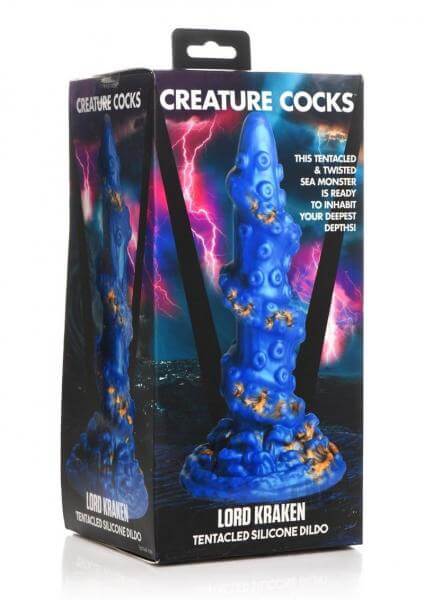 Creature Cocks Kraken Silicone Dildo With Suction Cup Blue/Gold