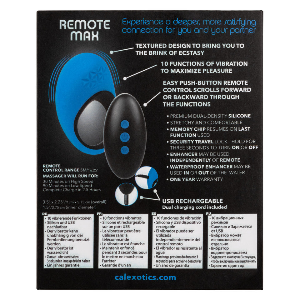 Rechargeable Vibrating Silicone Cock Ring Link Up Remote Max