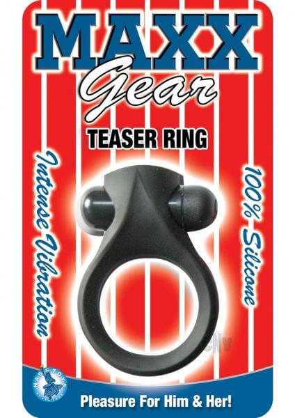 Vibrating Silicone Cock Ring Maxx Gear Teaser Ring Black