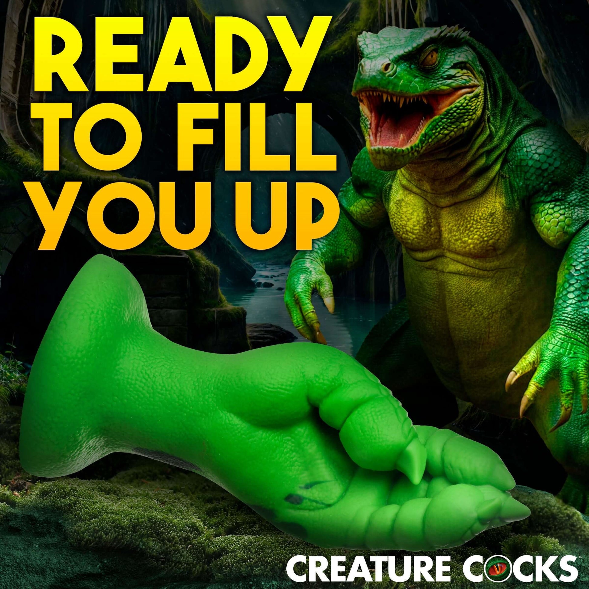 Raptor Claw Fisting Silicone Dildo With Suction Cup Green