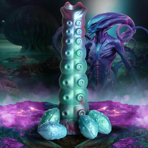 Galactic Breeder Ovipositor Silicone Dildo With Eggs