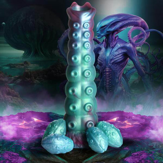 Galactic Breeder Ovipositor Silicone Dildo With Eggs