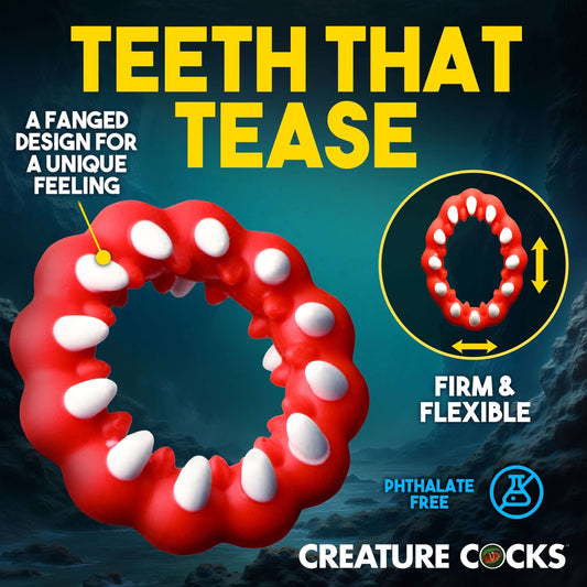 Creature Cocks Creature Silicone Cock Ring Stretchy Red & White