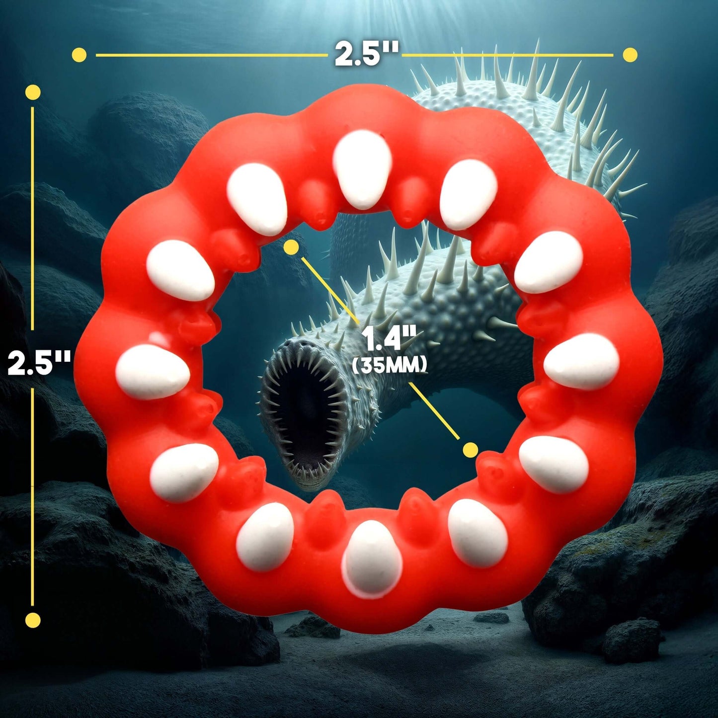 Creature Cocks Creature Silicone Cock Ring Stretchy Red & White