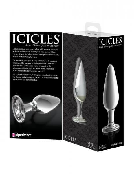 Glass Butt Plug Icicles No 26 Anal Plug Great For Temp. Play Clear