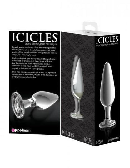 Glass Butt Plug Icicles No 26 Anal Plug Great For Temp. Play Clear