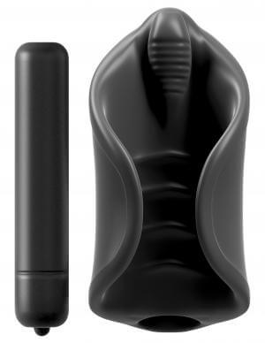 Vibrating Silicone Masturbation Sleeve Stimulator PDX ELITE Black