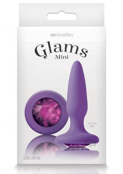 Silicone Mini Tapered Butt Plug Glams Purple