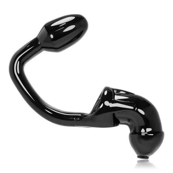 Oxballs Tailpipe, Chastity Penis-Lock And Attached Butt Plug, Black