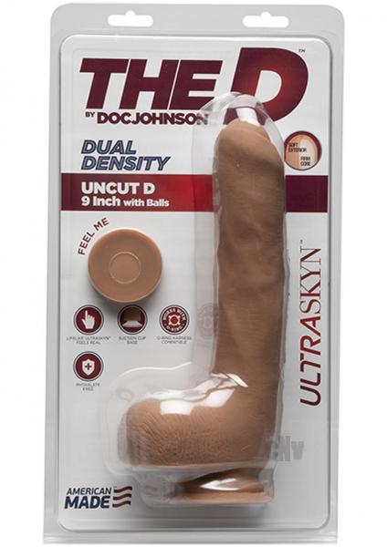 Realistic Ultraskyn Uncut Dildo With Balls The D Uncut D 9 Inches Tan