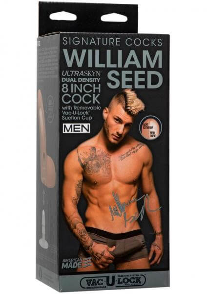 Porn Star William Seed UltraSkyn Uncut Dildo Replica Signature Cocks 8 In. Beige