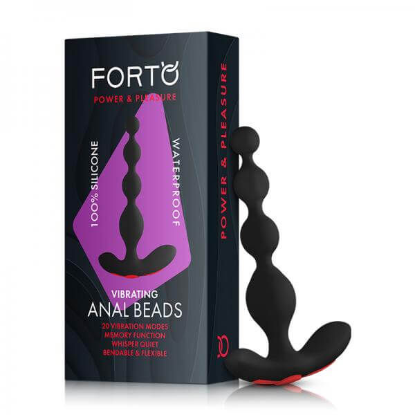 Rechargeable Vibrating Silicone Anal Beads Waterproof Blk