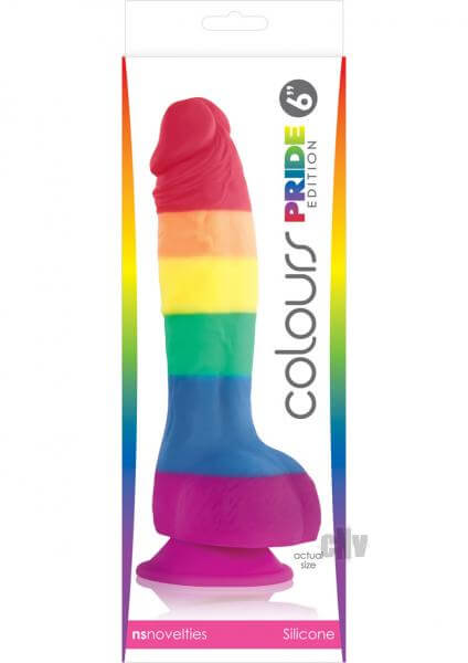 Silicone Realistic Dildo With Suction Cup Pride Edition 6 Inches Rainbow