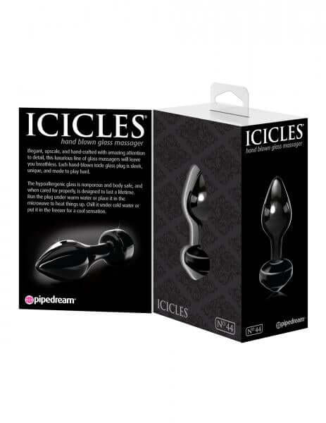 Glass Butt Plug Icicles No. 44 Black