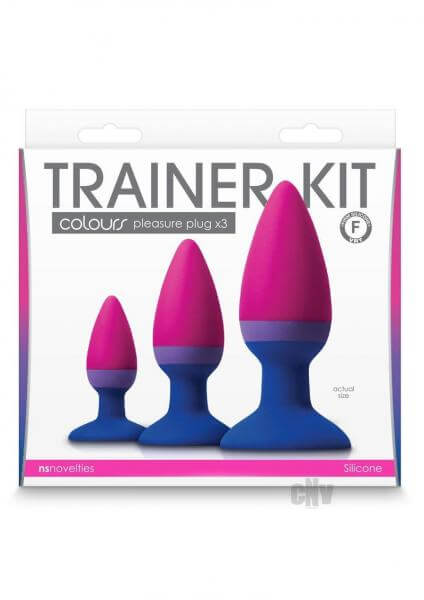 Silicone Anal Trainer Kit Tapered Butt Plug Colours Multi Color