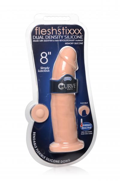 Fleshstixxx Silicone Silexpan Dildo With Suction Cup 8 In. Vanilla