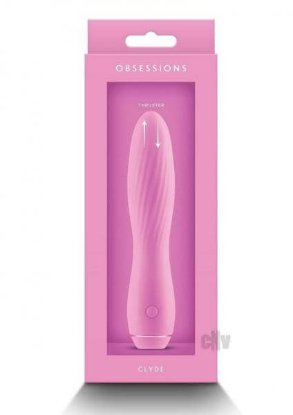 Silicone Ribbed Luxury Rechargeable Vibrator Obsessions Clyde Pink