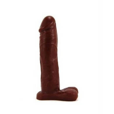 Silicone Realistic Dildo Outlaw Vixskin Chocolate 9 In. Brown