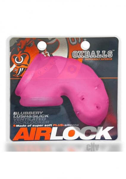 Silicone Chastity Cage Oxballs Airlock Air-Lite Vented Chastity Pink Ice