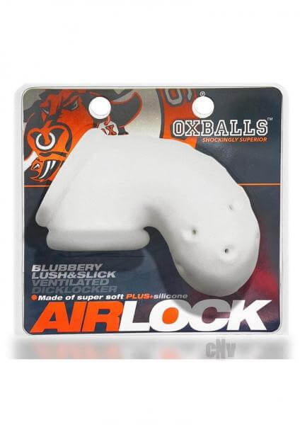 Silicone Penis Cage Airlock Air-Lite Vented Chastity Cage White Ice