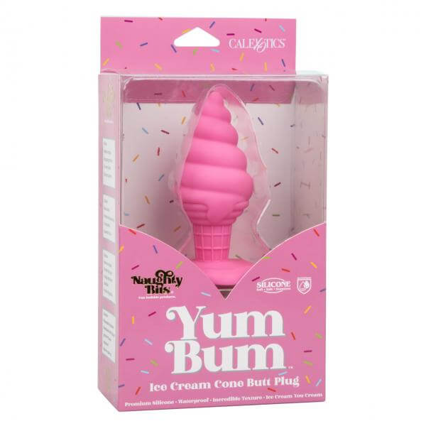 Silicone Butt plug Ice Cream Naughty Bits Yum Bum Anal Plug 3.75 In. Pink