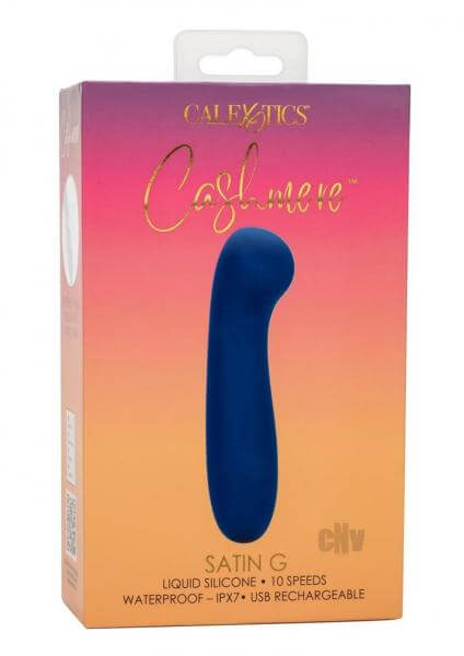 Silicone Rechargeable Waterproof G-Spot Vibrator Cashmere Satin G Blue