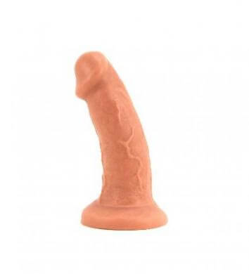 Silicone Realistic Dildo With Suction Cup Buck Vixskin 6 In. Vanilla