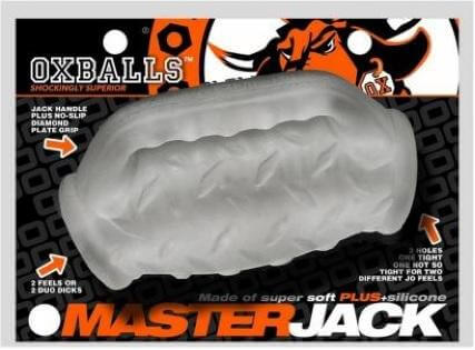 Oxballs Masterjack Double Penetration Stroker Jo Clear Ice Combo Masturbation Sleeve