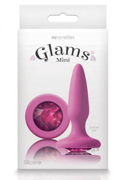 Silicone Tapered Butt Plug Glams Mini Pink Gem 3.3 In