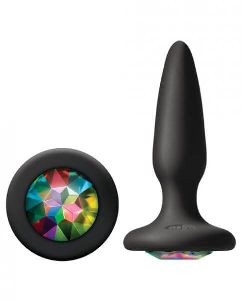 Tapered Silicone Butt Plug Glams Mini Rainbow Gem