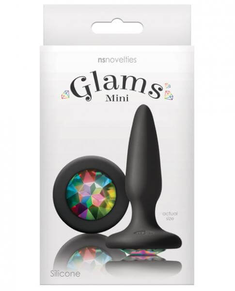 Tapered Silicone Butt Plug Glams Mini Rainbow Gem