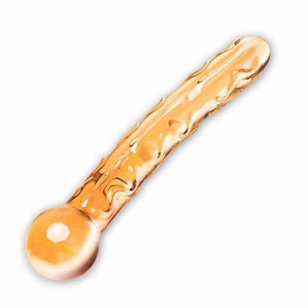 Glass Dildo Temperature Play Tickler Glas 7.5 Inches Orange