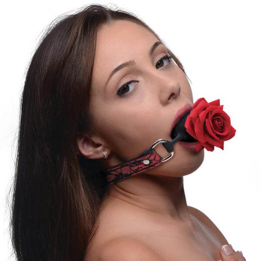 Silicone Ball Gag With Rose Bondage BDSM