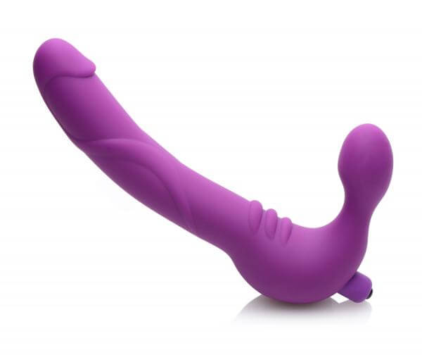 Silicone Vibrating Strapless Strap On Dildo Royal Revolver 9. 75 In. Purple