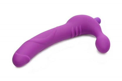 Silicone Vibrating Strapless Strap On Dildo Royal Revolver 9. 75 In. Purple