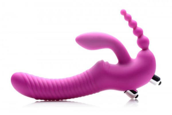 Vibrating Silicone Strapless Strap On Triple G Dildo Regal Rider