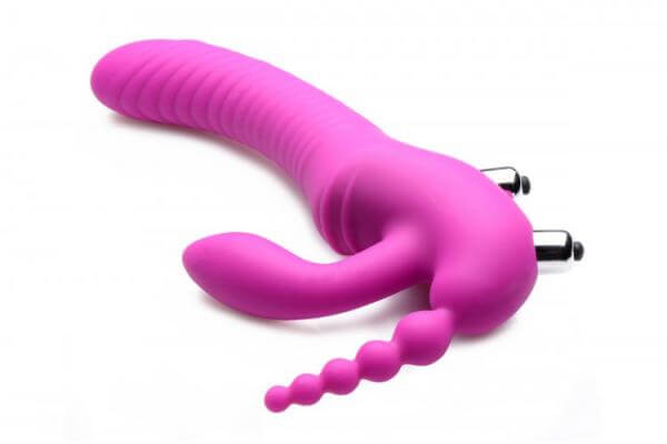 Vibrating Silicone Strapless Strap On Triple G Dildo Regal Rider