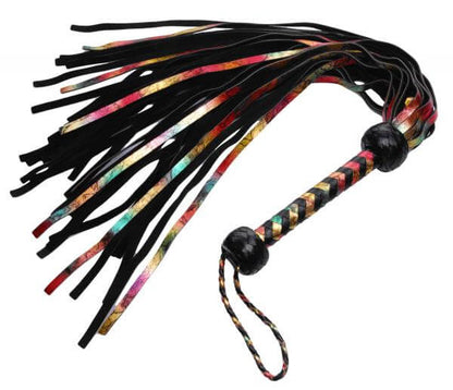 Rainbow Lambskin Leather Flogger Bondage BDSM 20 Inches