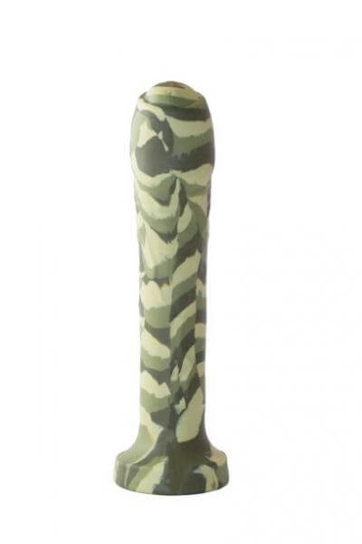 Uncut Dildo With Suction Cup Major Dick Commando Green Camo 7.25 Inches